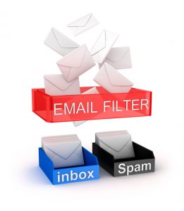 Concept of email filter in work.