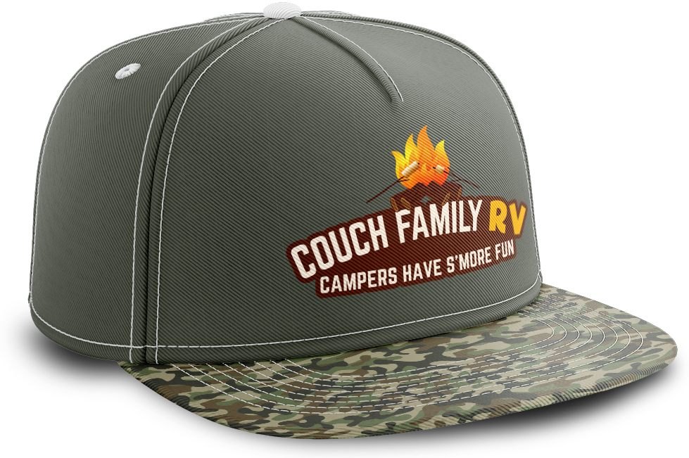 Couch Family RV log on baseball cap.
