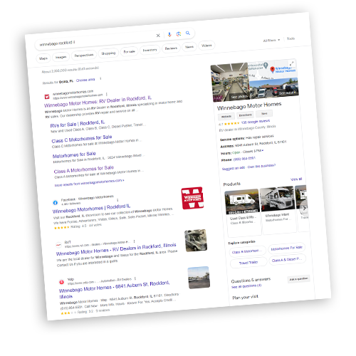 Search engine result pages.