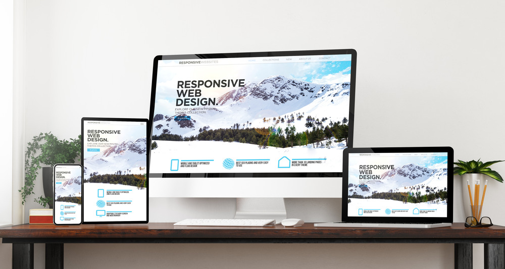 front view responsive website devices mockup