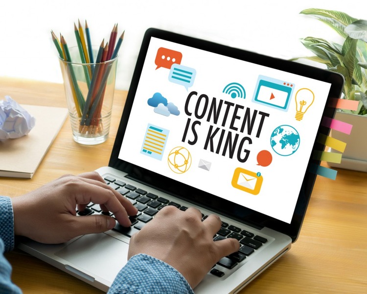 CONTENT IS KING content marketing concept